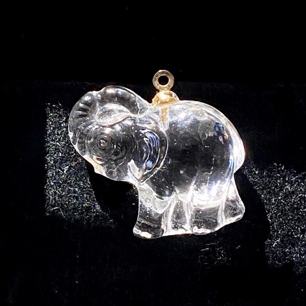 Elephant Pendant Rock Crystal Art Deco Vintage